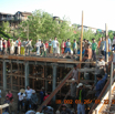 Young people from the church helped us concrete mixture paving